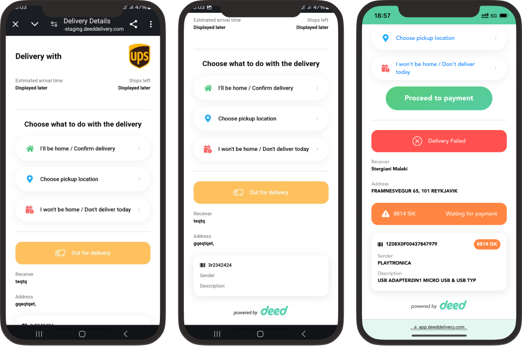 Old receiver app screenshots